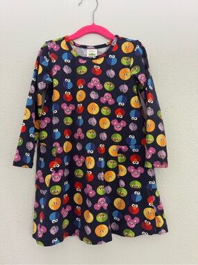 Hanna Andersson Sesame Street Collab Faces Dot Dress size 4